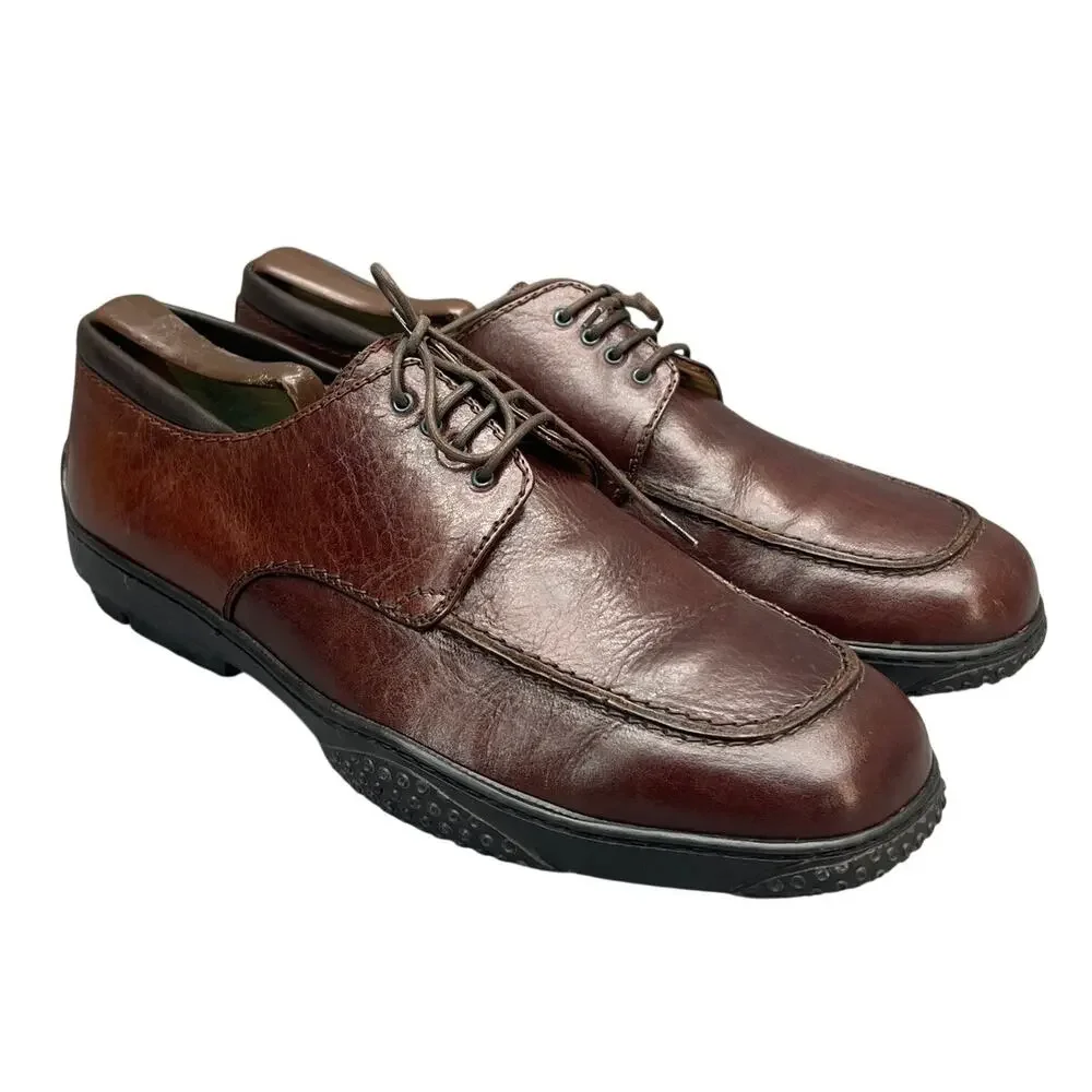 Avventura Vigens Vintage Artisan Crafted Brown Leather Driving Oxford Men 9.5